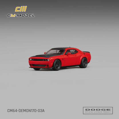 CM Model 1:64 Dodge Challenger SRT Demon 170 TorRed – CM64-DEMON170-03A – front three-quarter view