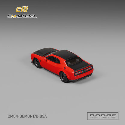 CM Model 1:64 Dodge Challenger SRT Demon 170 TorRed – CM64-DEMON170-03A – elevated rear view