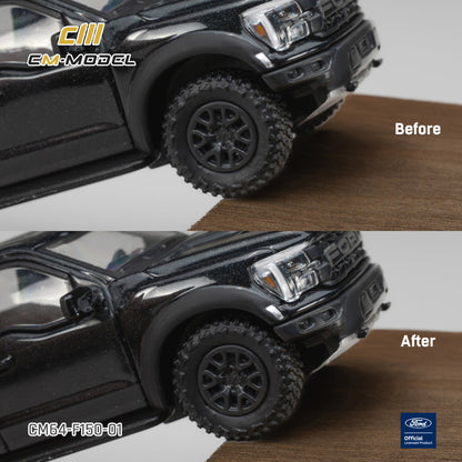 CM Model 1:64 Ford F-150 Raptor Agate Black Metallic – CM64-F150-01 – manufacturer suspension detail comparison