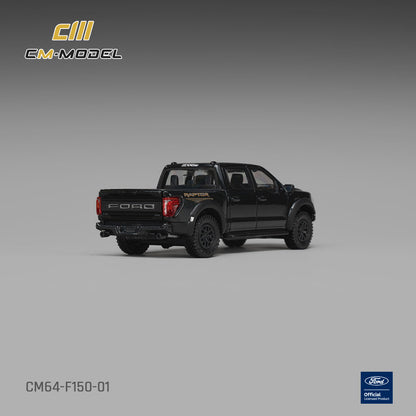 CM Model 1:64 Ford F-150 Raptor Agate Black Metallic – CM64-F150-01 – rear three-quarter view