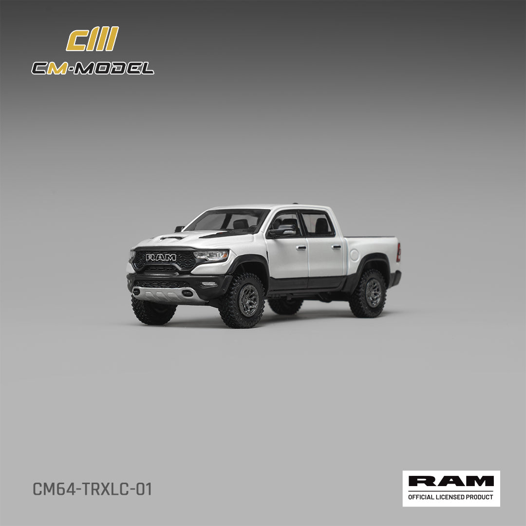 CM Model 1:64 2024 Ram 1500 TRX Final Edition Diamond White – CM64-TRXLC-01 – front three-quarter view