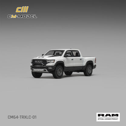 CM Model 1:64 2024 Ram 1500 TRX Final Edition Diamond White – CM64-TRXLC-01 – front three-quarter view