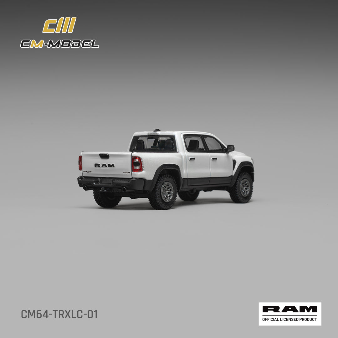 CM Model 1:64 2024 Ram 1500 TRX Final Edition Diamond White – CM64-TRXLC-01 – rear three-quarter view