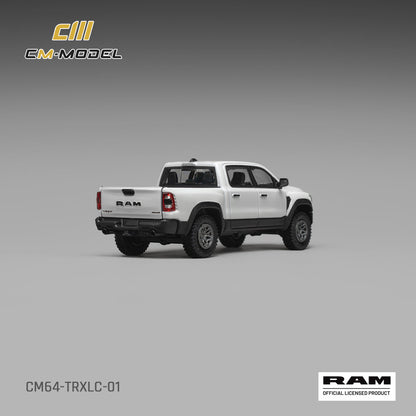 CM Model 1:64 2024 Ram 1500 TRX Final Edition Diamond White – CM64-TRXLC-01 – rear three-quarter view