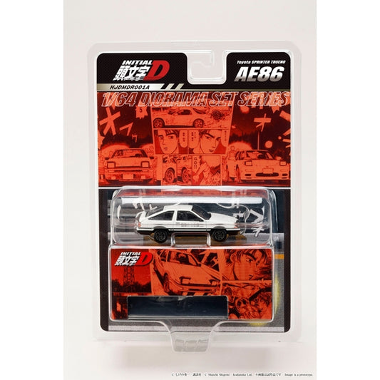 Hobby Japan Toyota Sprinter Trueno AE86 Initial D Takumi Fujiwara vs Keisuke Takahashi HJDMDR001A, refreshed blister packaging
