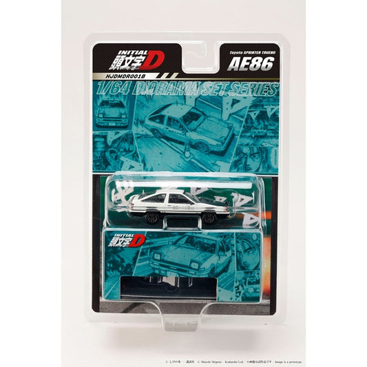 Hobby Japan Toyota Sprinter Trueno AE86 Initial D Takumi Fujiwara vs Tomoyuki Tachi HJDMDR001B, refreshed blister packaging