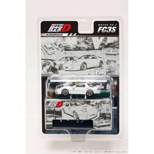 Hobby Japan Mazda RX-7 FC3S RedSuns Initial D Ryosuke Takahashi vs Takumi Fujiwara HJDMDR003A, refreshed blister packaging