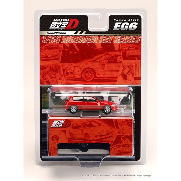Hobby Japan Honda Civic EG6 Myogi Night Kids Initial D Shingo Shoji vs Takumi Fujiwara HJDMDR006, refreshed blister packaging