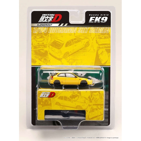 Hobby Japan Honda Civic EK9 Todo School Initial D Tomoyuki Tachi vs Takumi Fujiwara HJDMDR007, refreshed blister packaging