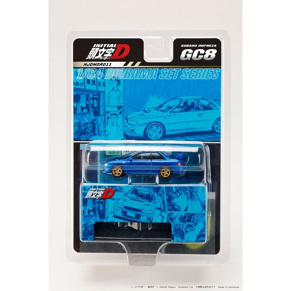 Hobby Japan Subaru Impreza GC8 Initial D diorama set HJDMDR011, refreshed blister packaging
