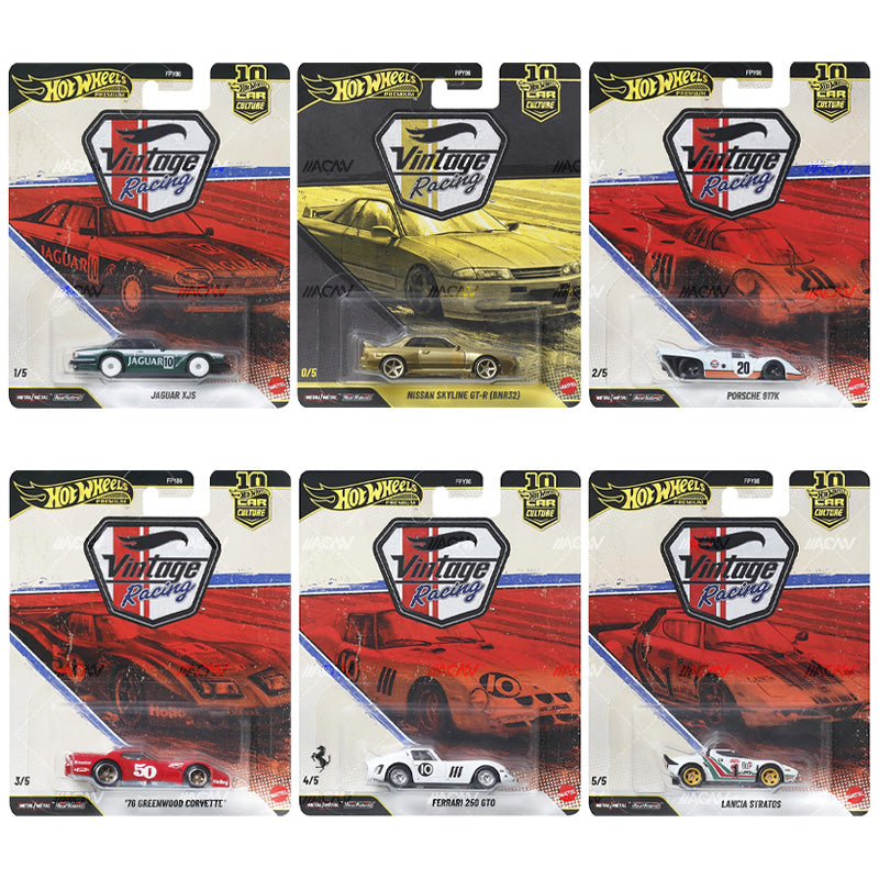 Hot Wheels Vintage Racing complete factory set with Nissan Skyline GT-R R32 chase