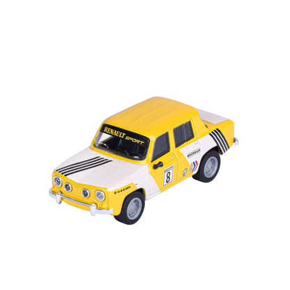 Majorette Collection Series 6 1966 Renault R8 Gordini Yellow / White 1:64 model detail MJ82003