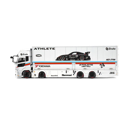 Motorhelix 1:64 LB Trucks UD Quon Cargo Athlete White – M61252 – side view