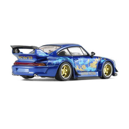 Motorhelix 1:64 RWB 993 Royal Ocean M62206 – rear three-quarter view