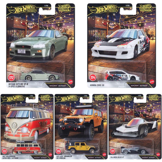 Hot Wheels Boulevard 2027 Mix 2B Premium 1:64 – Set of 5 / Case of 10 - #171 - #175