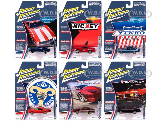 Johnny Lightning Muscle Cars USA 2025 Release 1 Version A 1:64 Scale Die-Cast Metal Vehicle Set of 6