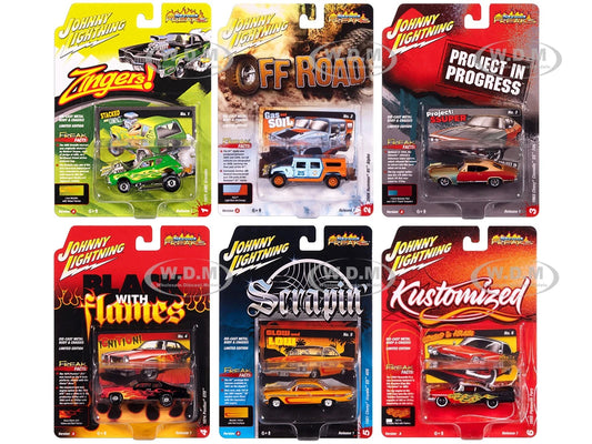 Johnny Lightning Street Freaks 2025 Release 1 Version A 1:64 Scale Die-Cast Metal Vehicle Set of 6
