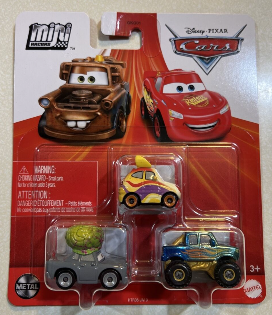 Disney Pixar Cars Mini Racers 3 Pack 2024 Mix 2 Hot Match