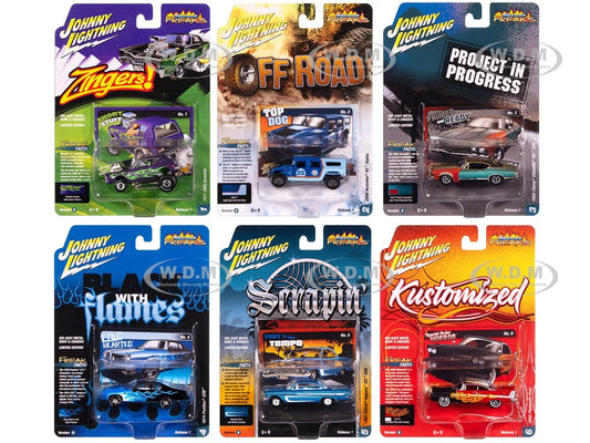 Johnny Lightning Street Freaks 2025 Release 1 Version B 1:64 Scale Die-Cast Metal Vehicle Set of 6