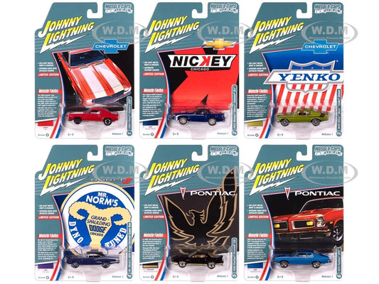 Johnny Lightning Muscle Cars USA 2025 Release 1 Version B 1:64 Scale Die-Cast Metal Vehicle Set of 6