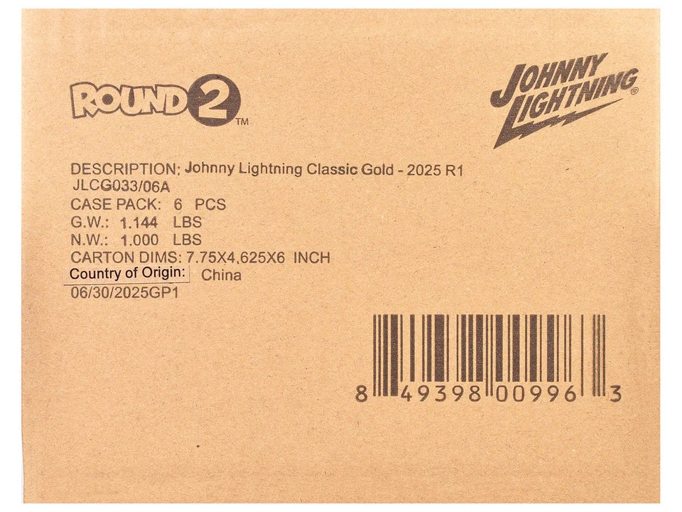 Johnny Lightning Classic Gold 2025 Release 1 Version A 1:64 Scale Die-Cast Metal Vehicle Set of 6