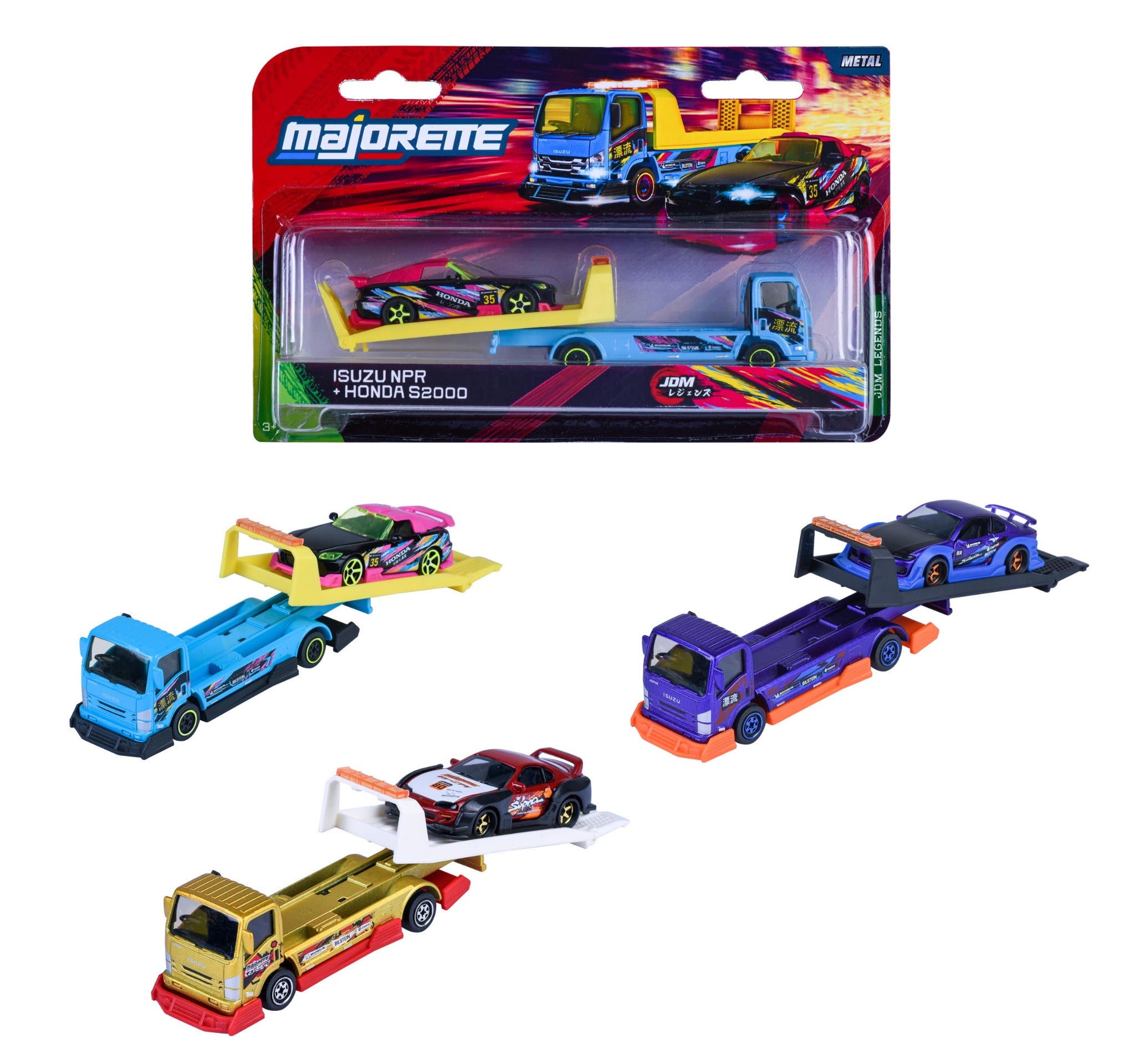 Majoretteトランスポーターミニカーセット　ブリスター開封済み Majorette JDM Legends Tuning Transporter Assortment – Hot Match